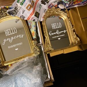 "Hello Gorgeous" & "Hello Handsome" mirrors